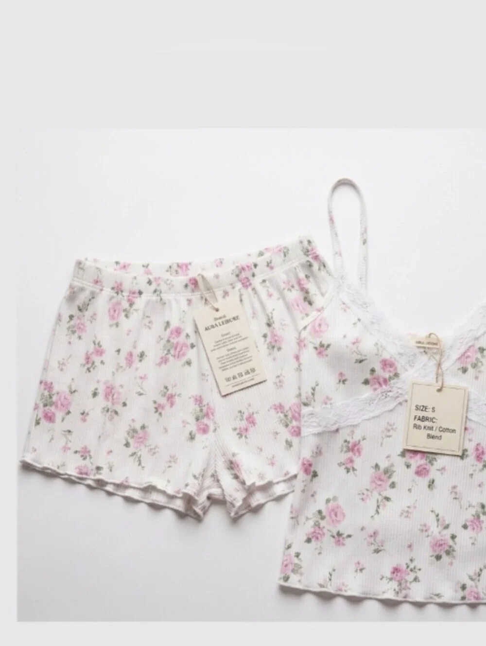Laura Ashley 2pc Rob Knit Floral Cami Short Set